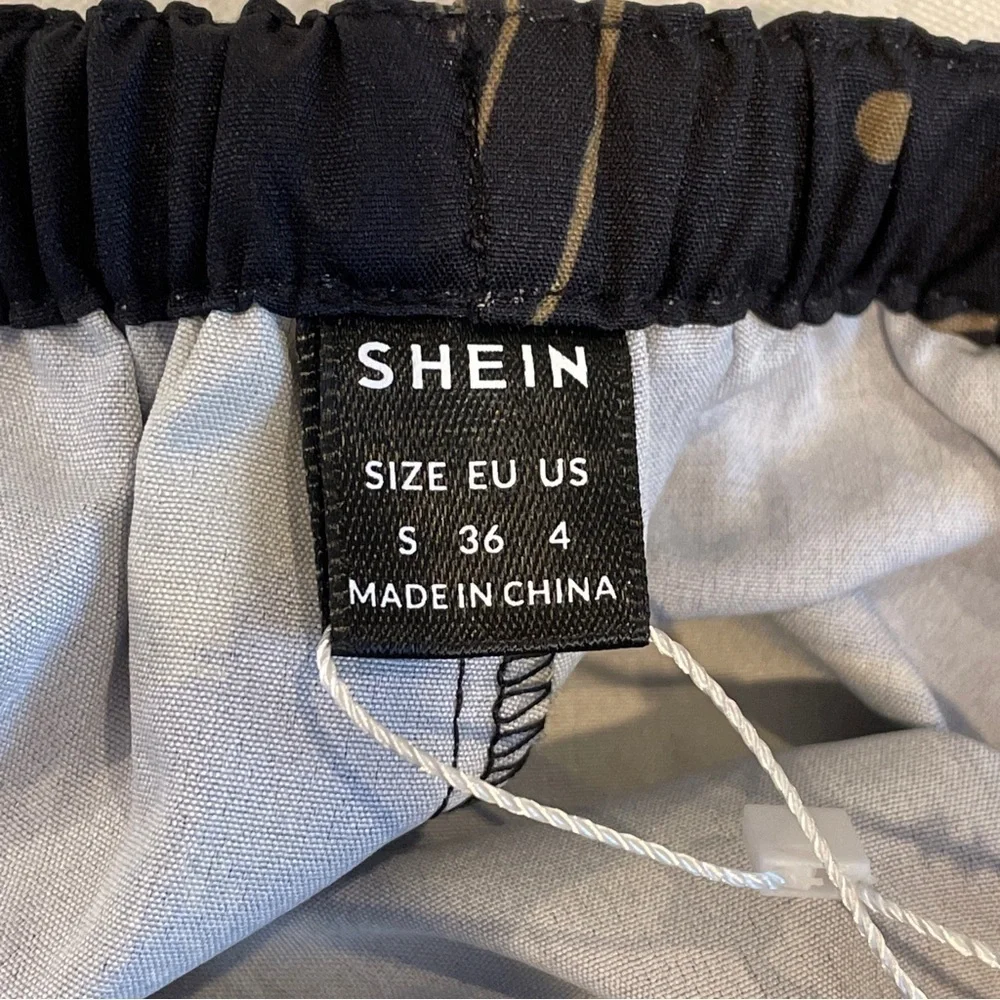 SHEIN Parachute Pants Black Green Elastic Waist Size 4 New - Picture 15 of 15